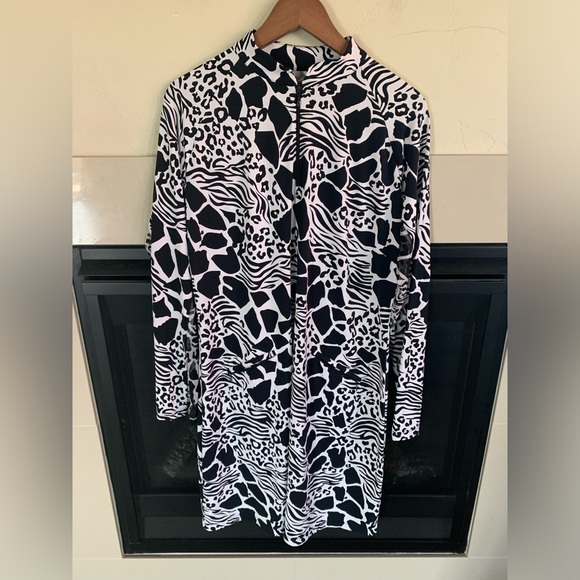 IBKUL Women’s BIANCA Long Sleeve Mock Neck Golf Dress sz L textured UPF 50 Black - Picture 12 of 12